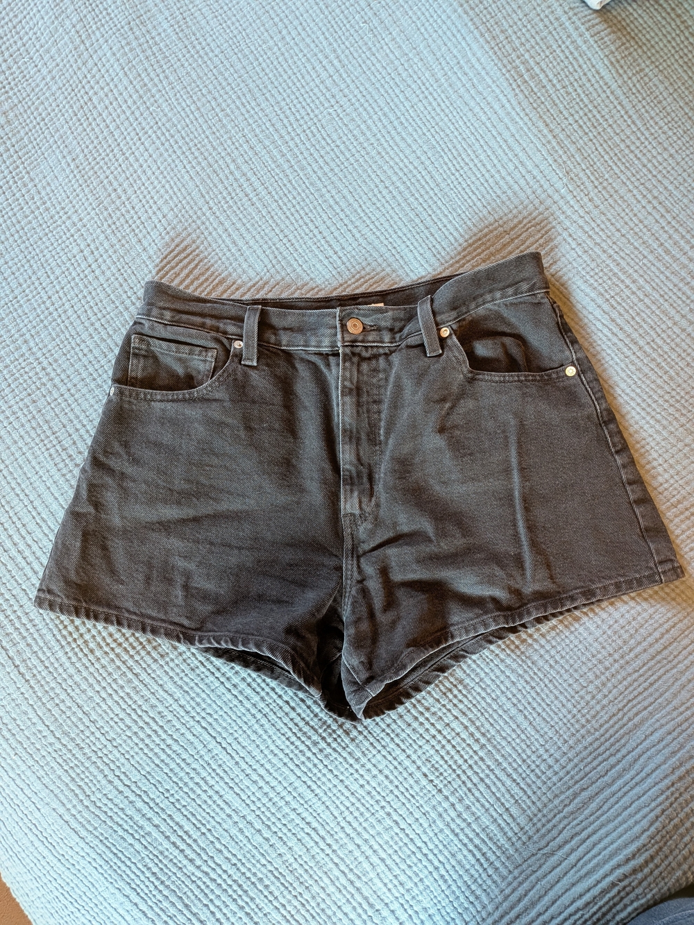 Women's High-Rise Black Levi's Denim Shorts
